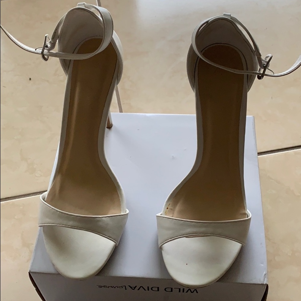 White high heels